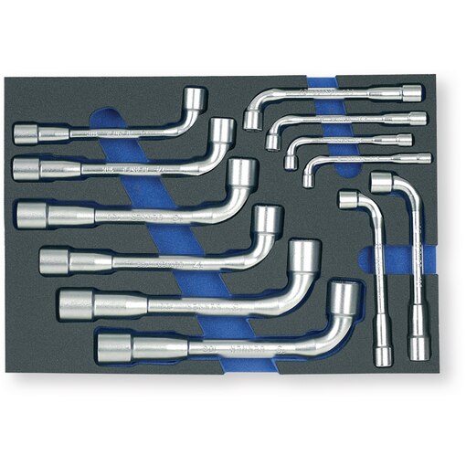 Module de rangement mousse clés à pipe débouchées 12 pièces 6 à 19